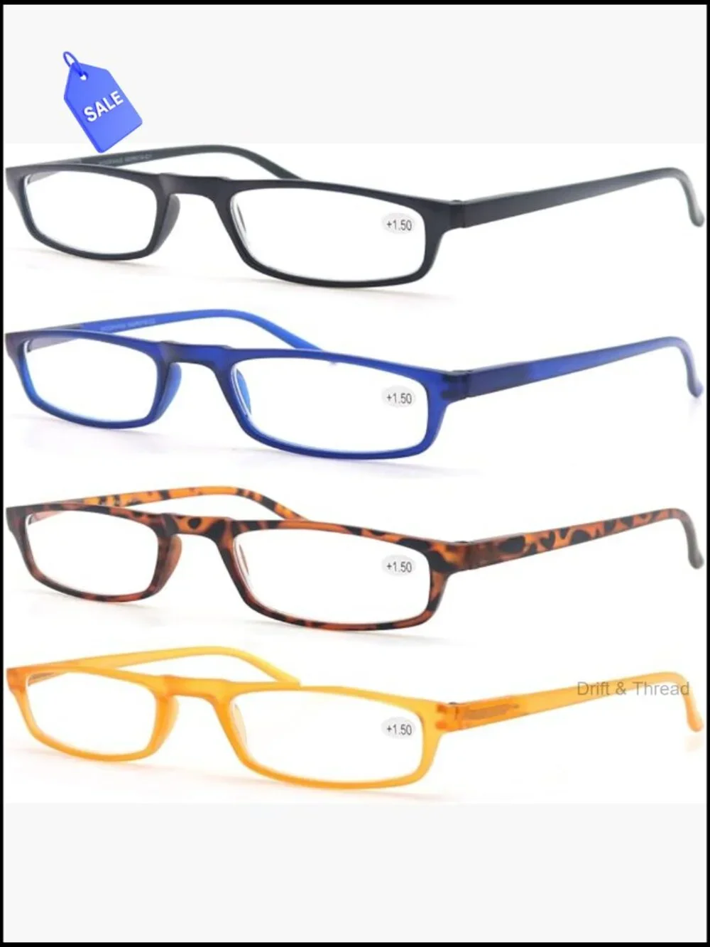 Reading Glasses +2.5 Strength 4 Pack Spring Hinge for Men Women
